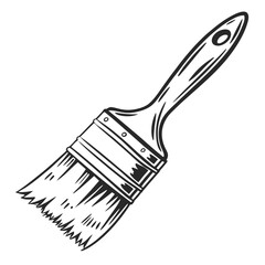 Black paint brush with white background black and white