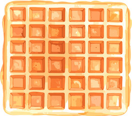 Waffle watercolor vector illustration