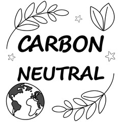 Carbon neutral earth leaves stars planet globe