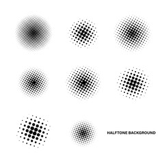 halftone geometric pattern assets.Circle.Black color. Modern .Trendy.Vector.