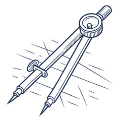 Drawing compass with sharp points drafting tool geometry tool