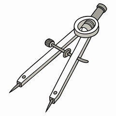 Drawing compass with silver and black accents drafting tool