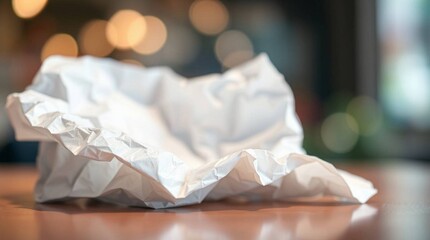 a collage of crumpled, overlapping sheets of paper, various shades of white, soft focus, textural, high contrast, intricate layering, subtle shadows, minimalist, simple, elegant
