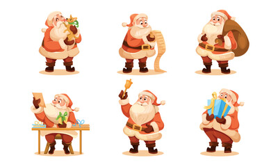 An enchanting Vintage Christmas Santa Claus Collection Illustration that captures joy and festivity