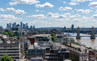 Naklejka premium view of the city of london with tower bridge and thames river