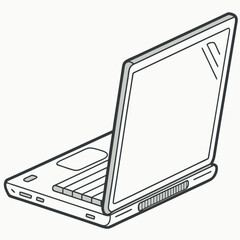 Open laptop with grey keyboard technology computer