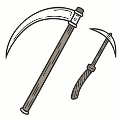 Scythe and sickle tools agricultural farming