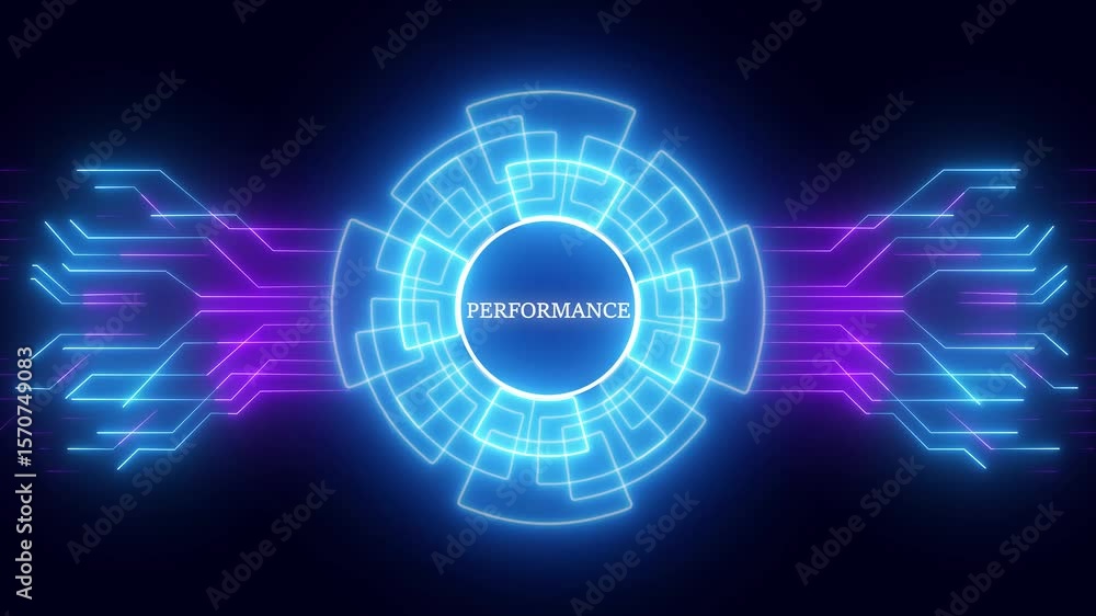 Poster performance concept animation. business, technology, internet and network concept with background. p