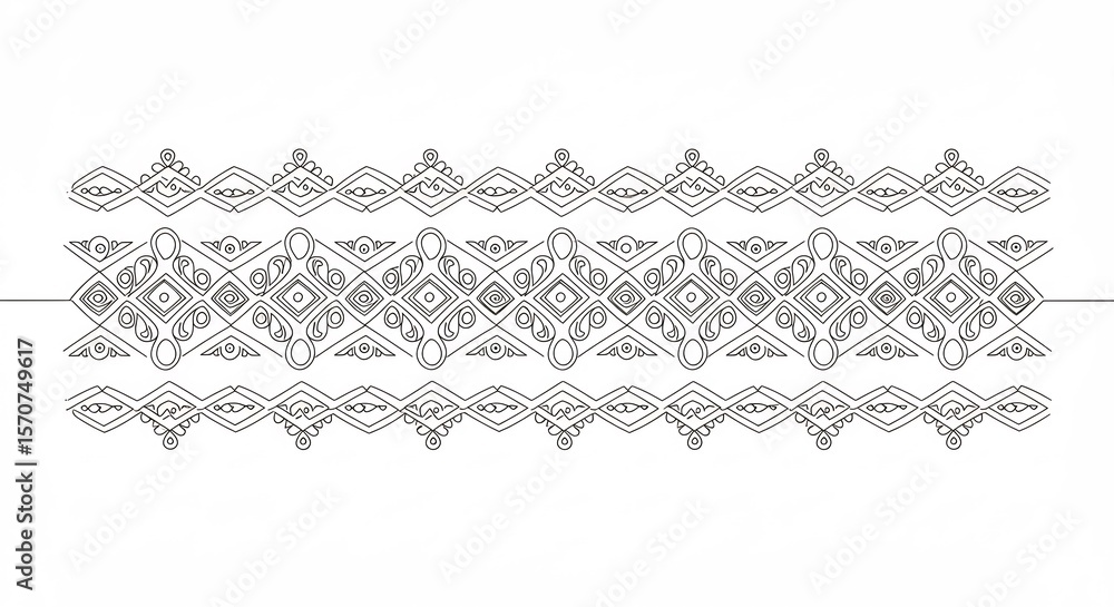 Poster decorative geometric border design with repeating pattern