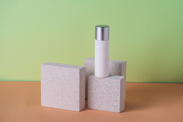 Plastic white tube for cream or lotion. Skin care or sunscreen cosmetic, Cosmetic accessory for...