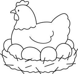 vector illustration of a cartoon chicken