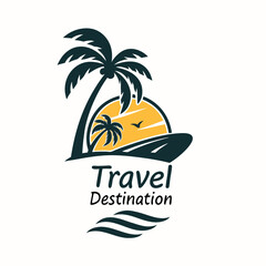 Tropical beach sunset palm trees ocean waves travel