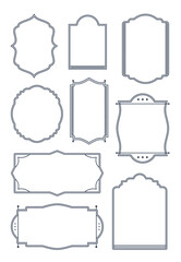 Vintage Decorative Frames Set – Vector Outline Label Collection