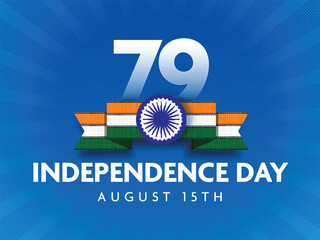 79th Independence Day Celebration of India 15 August Vector Design