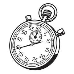 Vintage Stopwatch Illustration time measurement