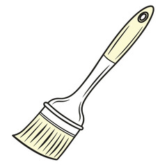 Yellow paint brush with black outline tool