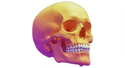 Obraz premium Human skull illustration for educational use