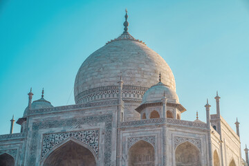  Taj Mahal, India. Taj Mahal dome architectural detail.
