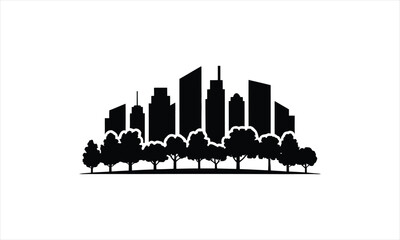 Obraz premium Urban skyline night view silhouette