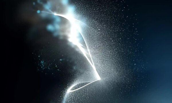 Abstract particle flow animation background loop for motion graphics and visual effects use 100 char