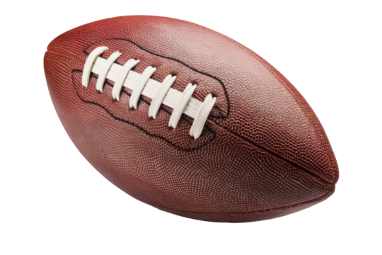 american football close-up on white background.