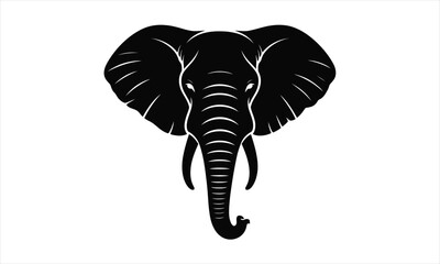 Majestic elephant head profile silhouette