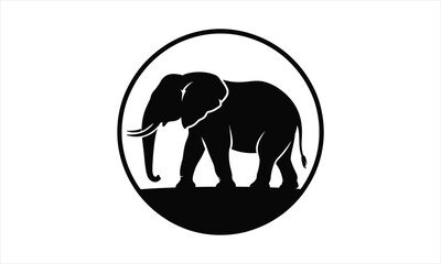 Obraz premium Majestic elephant profile graphic silhouette