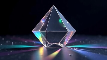 Crystal Dimond pyramid refracting light into rainbow colors with luminous, captivating atmosphere - Powered by Adobe