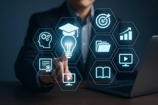 Online education learning courses training development e learning digital skills knowledge academy platform