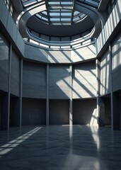 Obraz premium Modern interior design of room Empty room interior design architecture blank design room striking structures clean lines geometric shapes dramatic angles play of light and shadow capturing a