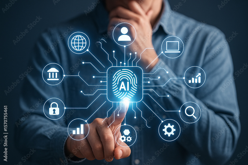 Aufkleber exploring ai technology artificial intelligence digital transformation and innovation concept design