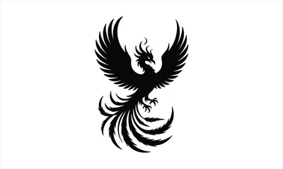 Obraz premium Majestic phoenix bird of fire silhouette