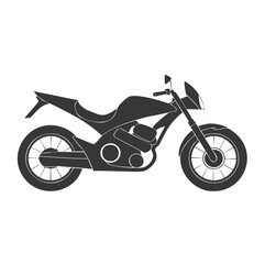 Obraz premium Dark motorcycle silhouette with spokes and engine detail motorbike vehicle