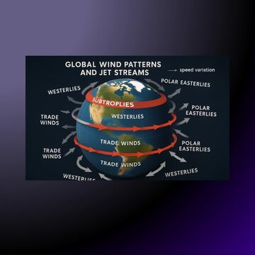 Earth video highlights dynamic upper-atmosphere jet stream bands rotating.