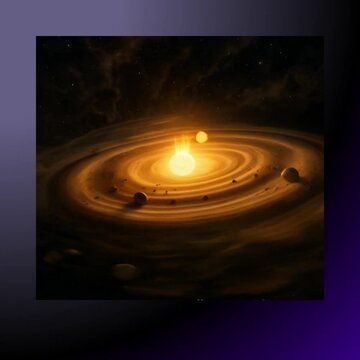 Animated map of sun and planets rotating along orbital paths.