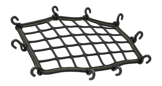 Stretchable car roof net with multiple attachment points for rooftop cargo