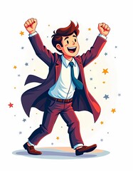 Vector illustration of a successful businessman isolated on a white background. Generate AI