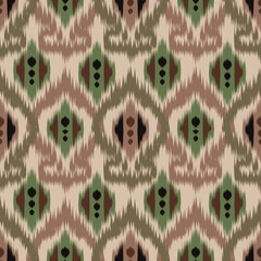 Ikat boho ethnic abstract ikat art.Aztec geometric art ornament print,folk embroidery, and Mexican style.Seamless pattern in tribalDesign for carpet, wallpaper, clothing, wrapping, fabric, cover.