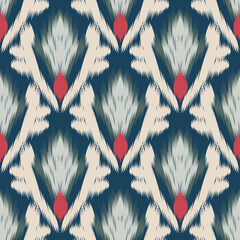 Ethnic ikat tropical traditional pattern folk antique background.Art graphic print design for carpet fabric texture textile wallpaper background backdrop rug.