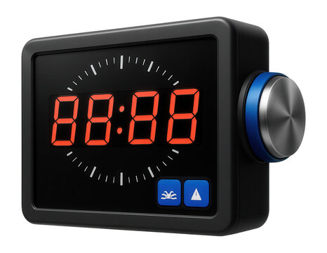Wall-mounted digital timer with buzzer for swimming competitions