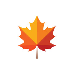 Stylized maple leaf with autumn colors fall nature