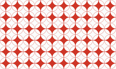 Modern Indigo Red Japanese Shippo Diamond Seamless Vector Pattern for Digital Backgrounds, Web Design, and Minimal Japanese Style