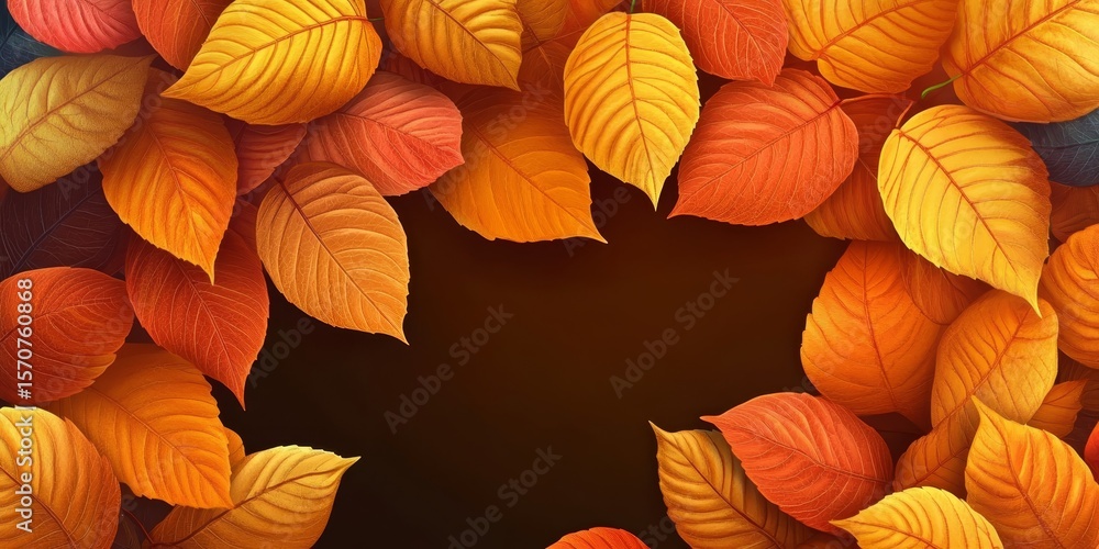 Poster autumn splendor a vibrant array of colorful leaves for artistic background and wallpaper design