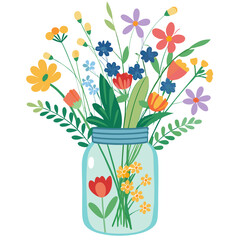 bouquet of flowers in vase