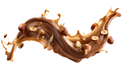 chocolate splash isolated on white