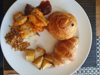 breakfast food at hotel or restaurant