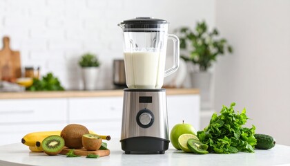 Modern Blender with Smoothie Ingredients 