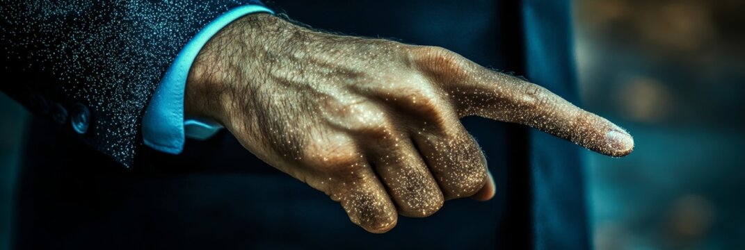 Dramatic close-up presentation showcasing concept, businessman explaining strategy in meeting