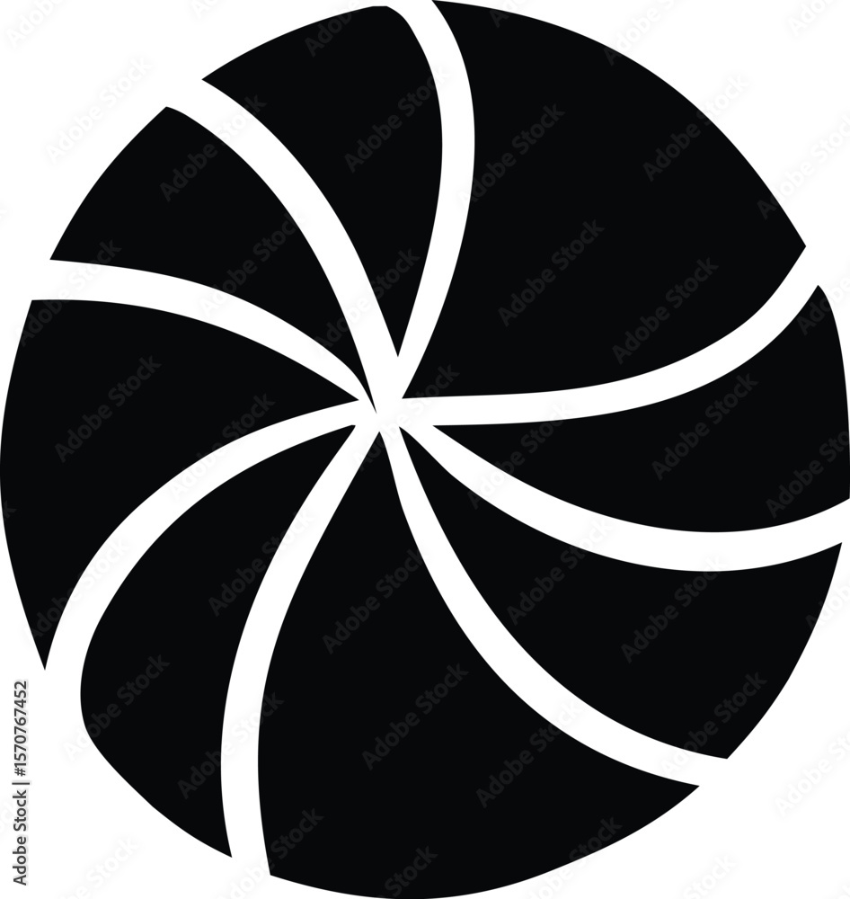 Aufkleber abstract black and white geometric circular pattern resembling a camera aperture or a stylized flowe