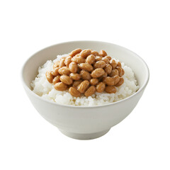 Natto Rice Bowl: Japanese Cuisine, Fermented Soybeans, Healthy Food